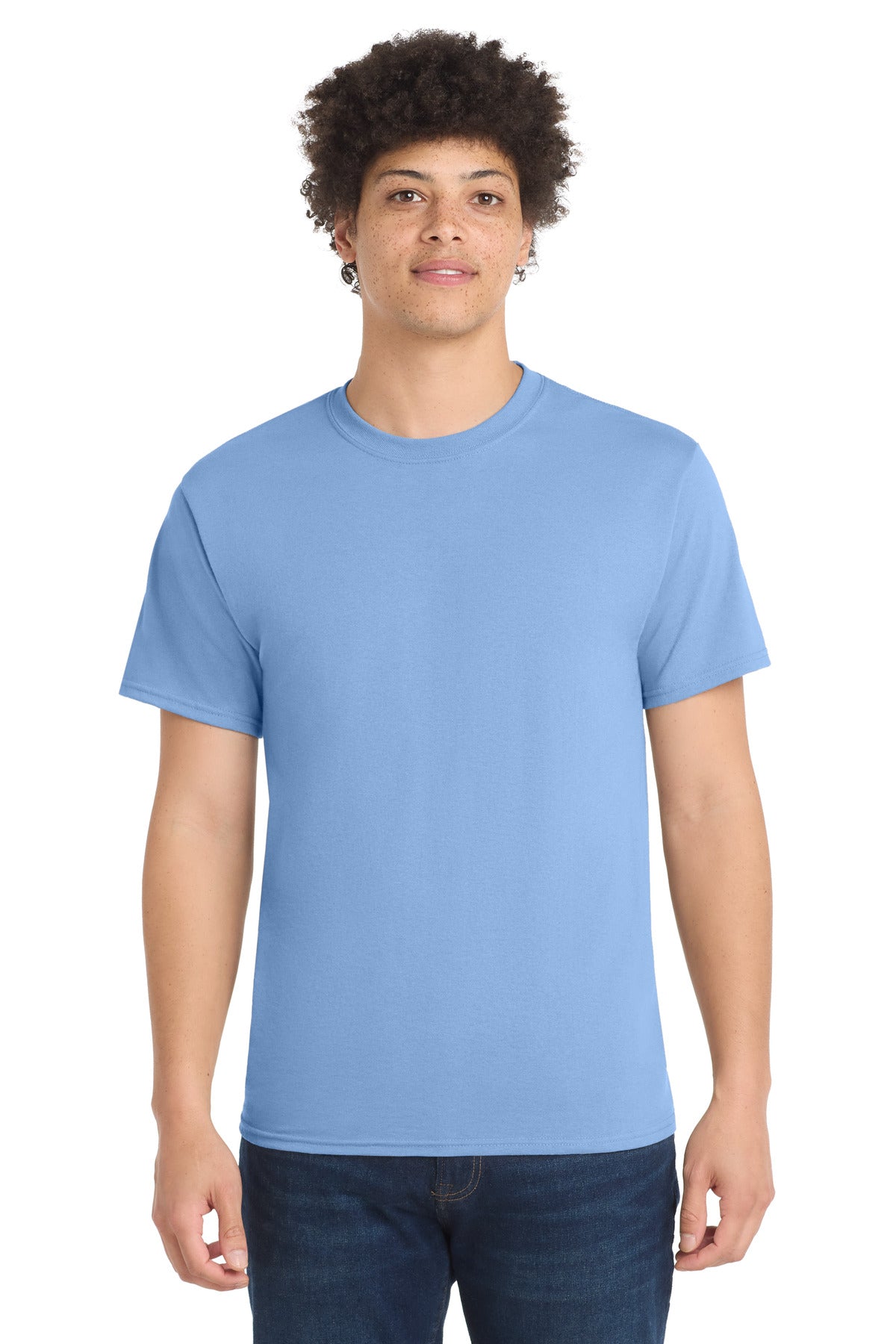 Port & Co Tall Core Blend Tee. PC55T - Light Blue - front
