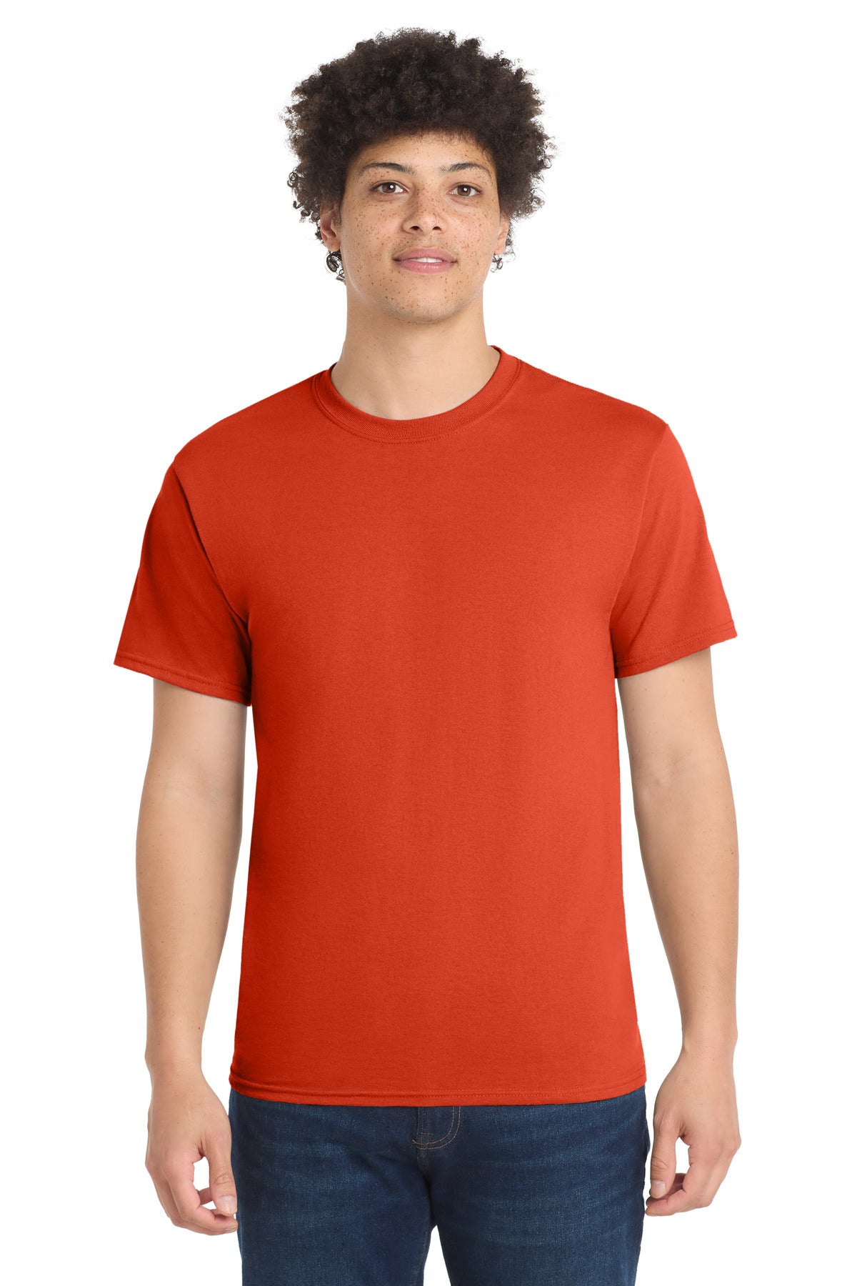 Port & Co Tall Core Blend Tee. PC55T - Orange - front