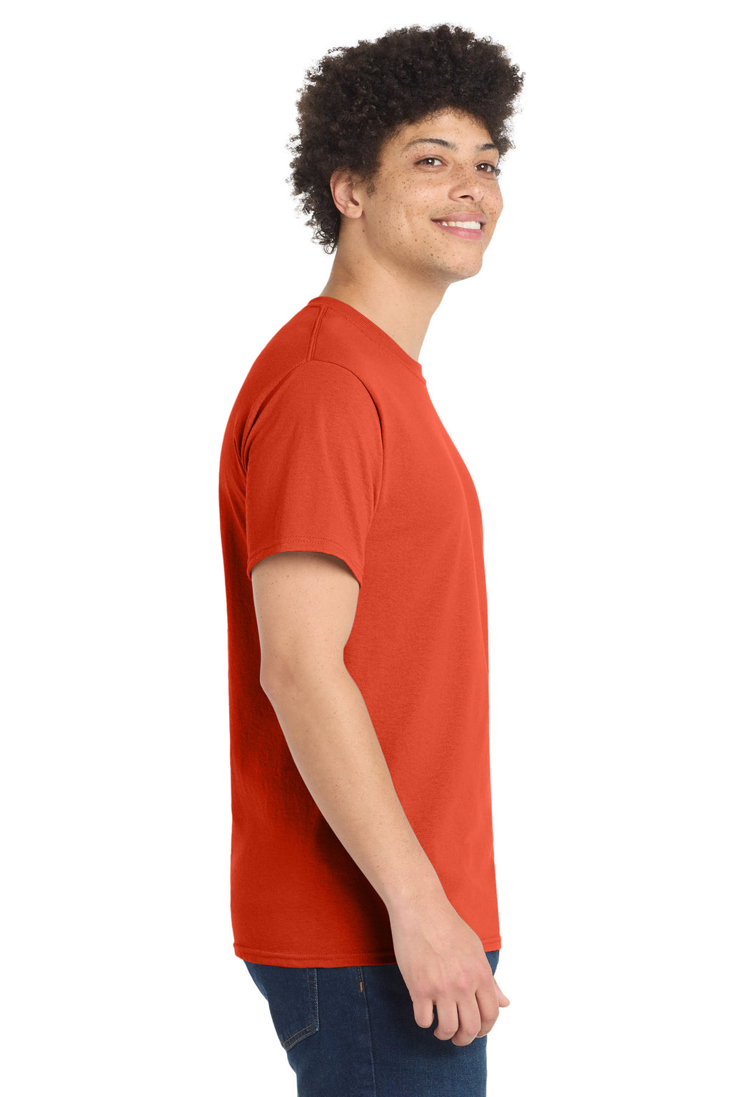 Port & Co Tall Core Blend Tee. PC55T - Orange - side