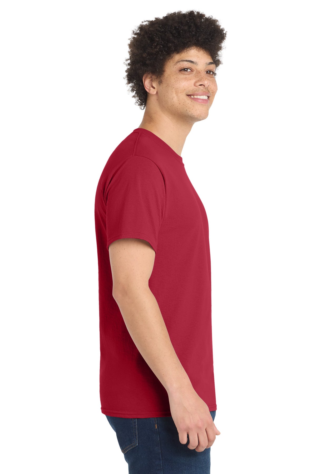 Port & Co Tall Core Blend Tee. PC55T - Red - side