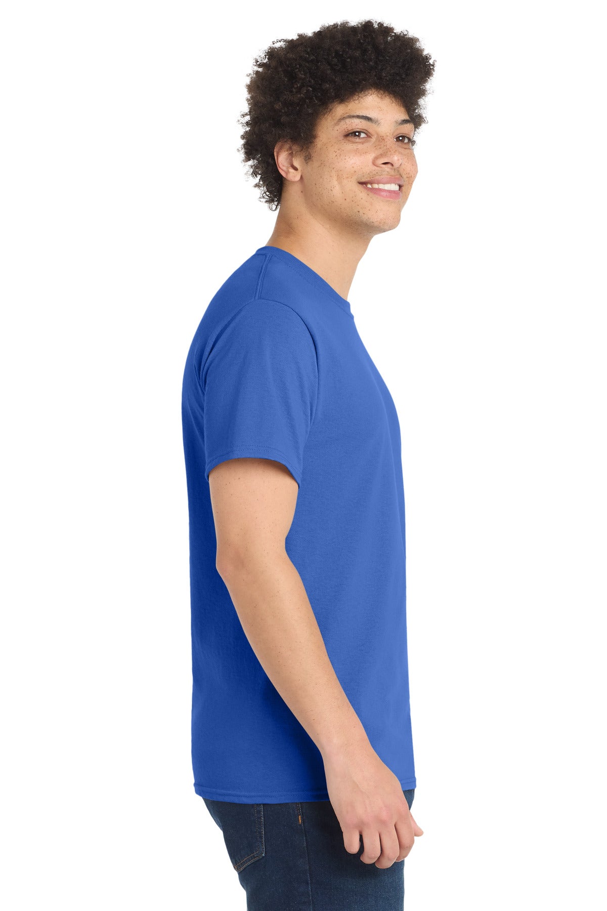 Port & Co Tall Core Blend Tee. PC55T - Royal - side