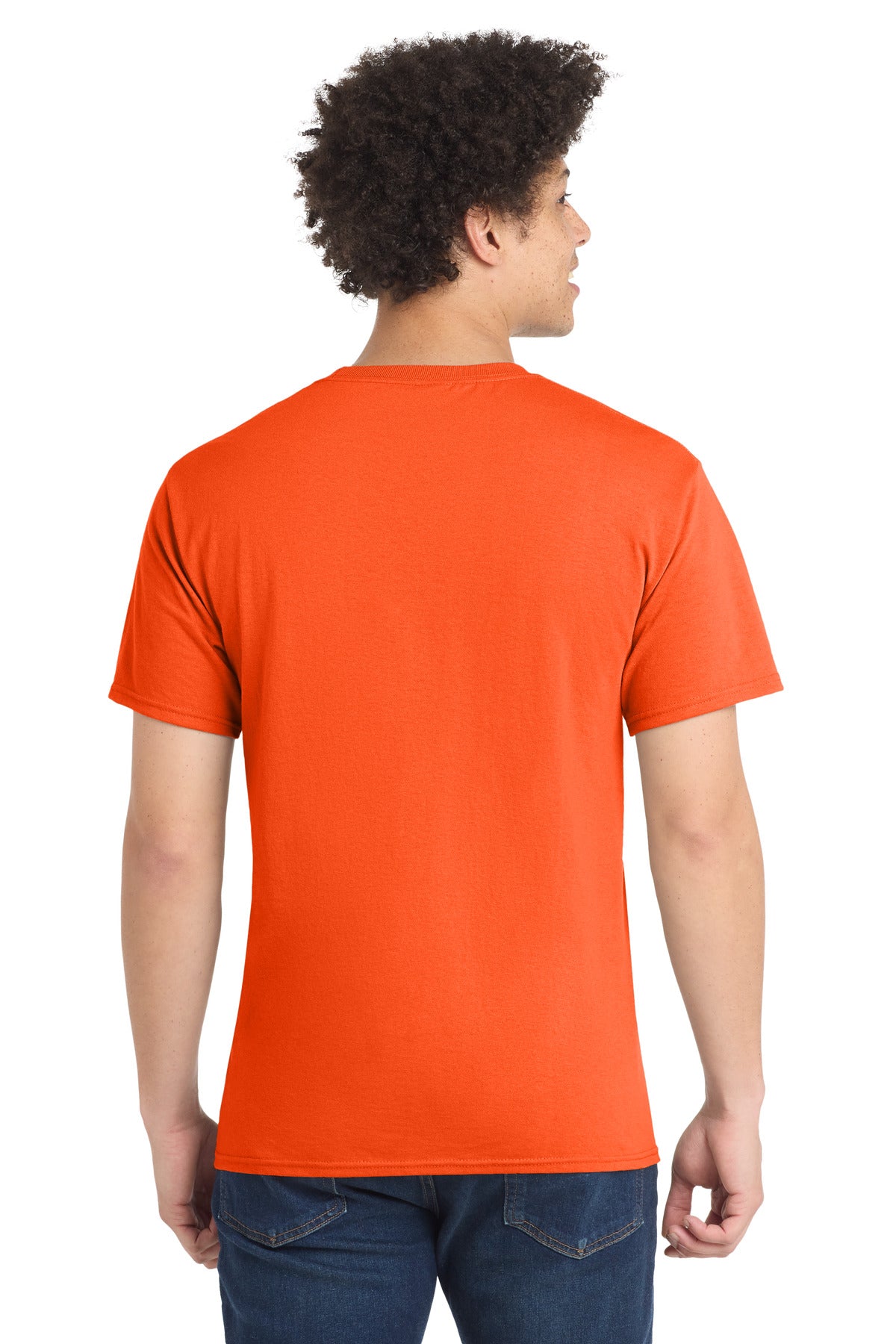 Port & Co Tall Core Blend Tee. PC55T - Safety Orange - back