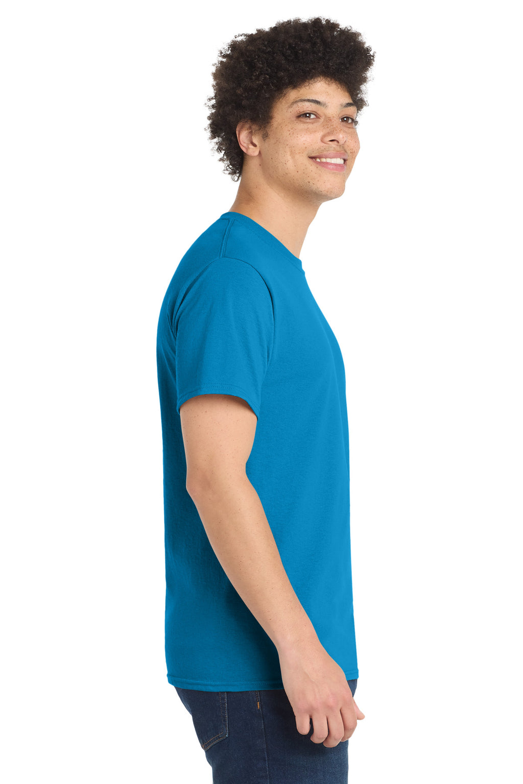 Port & Co Tall Core Blend Tee. PC55T - Sapphire - side