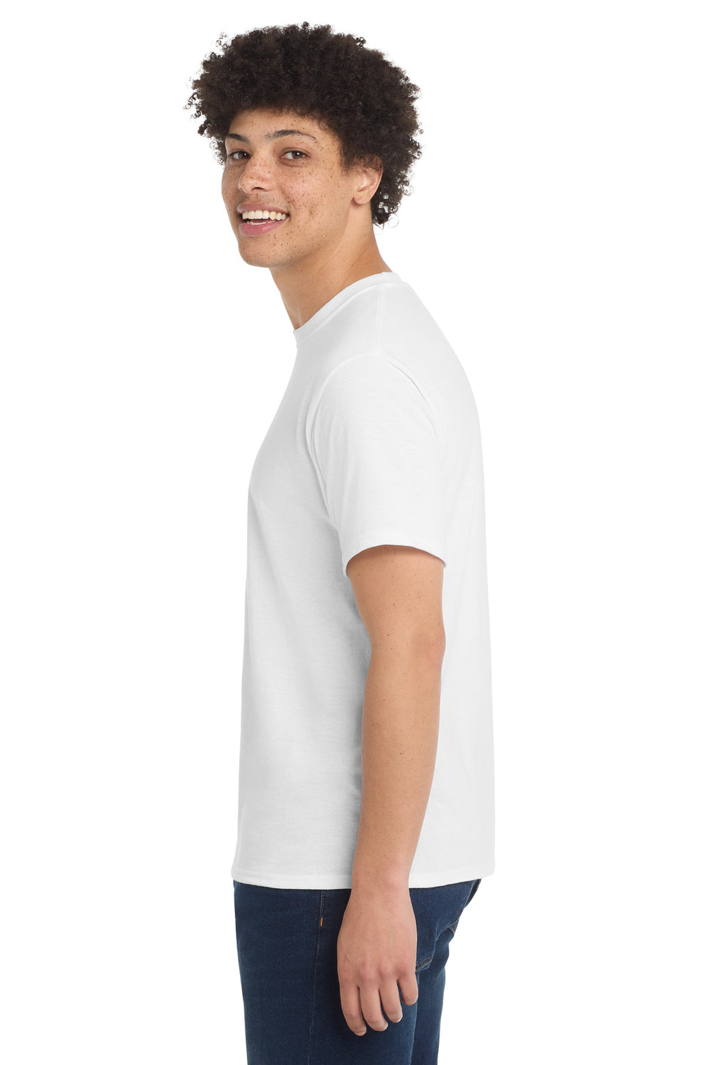Port & Co Tall Core Blend Tee. PC55T - White - side