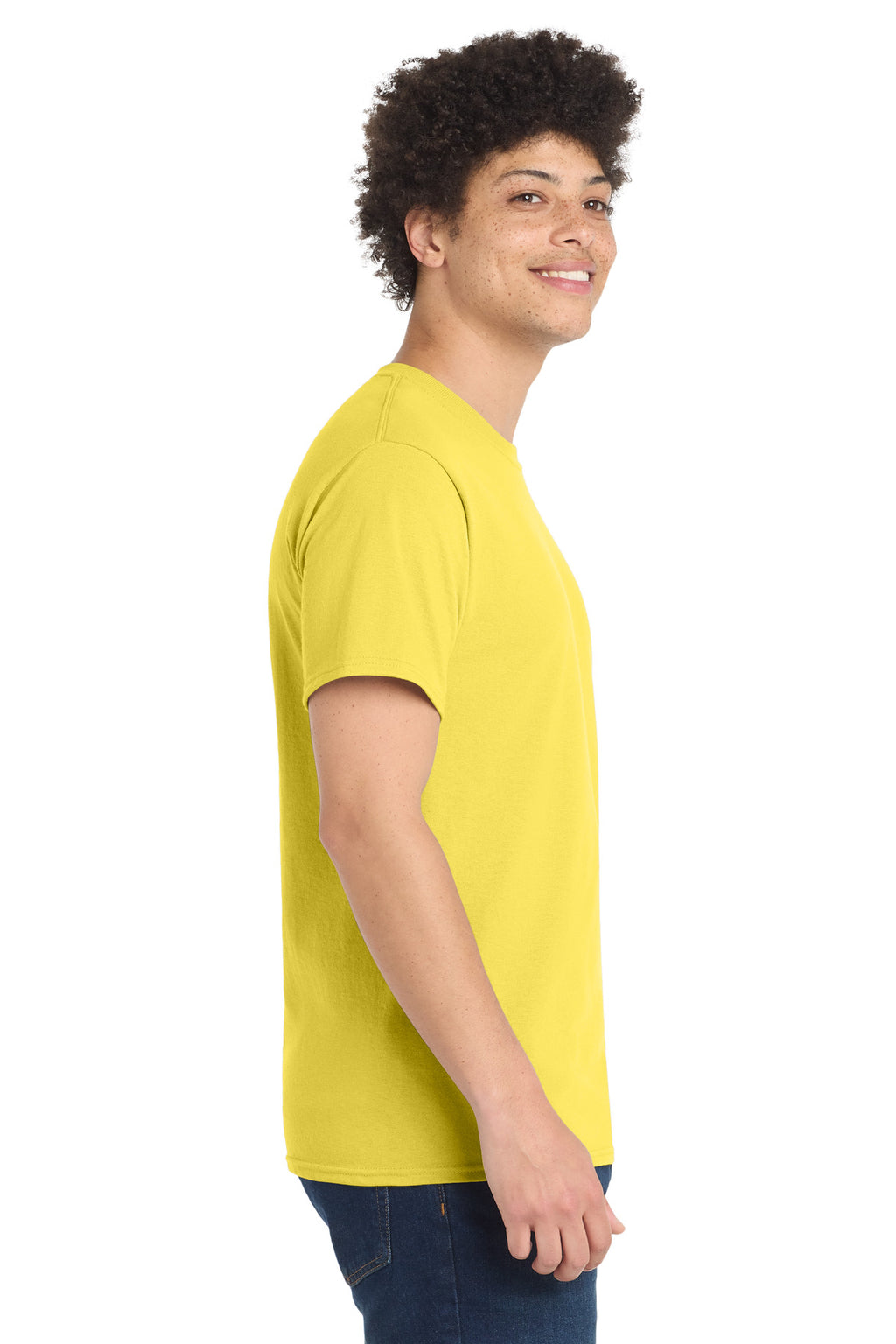Port & Co Tall Core Blend Tee. PC55T - Yellow - side