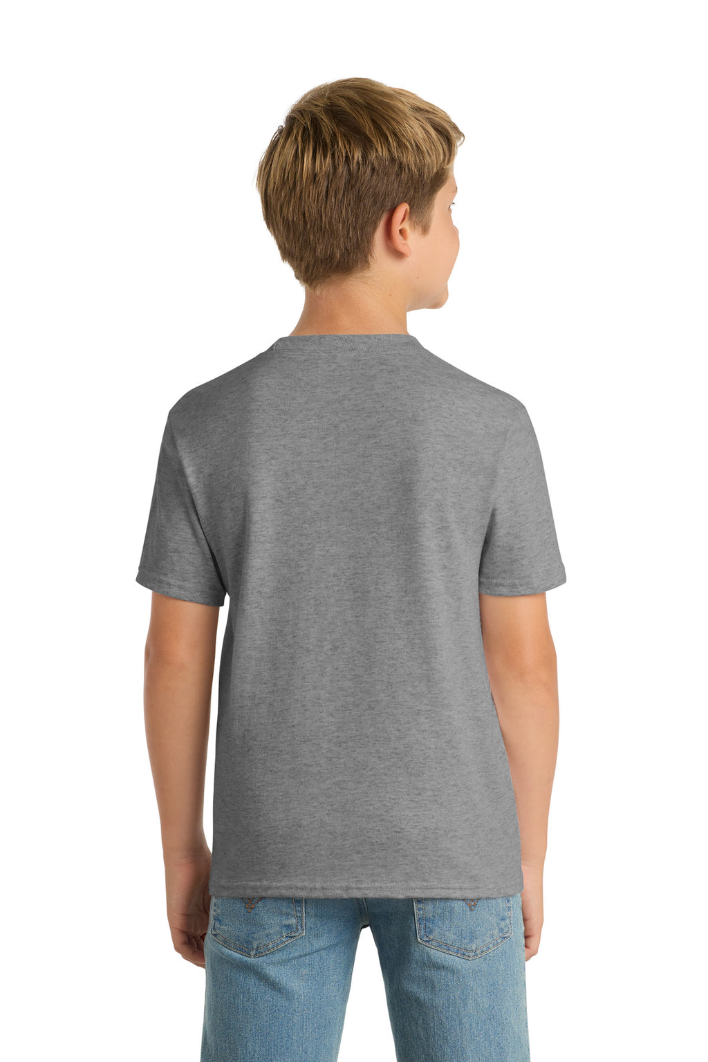 Port & Co Youth Core Blend Tee. PC55Y - Athletic Heather - back