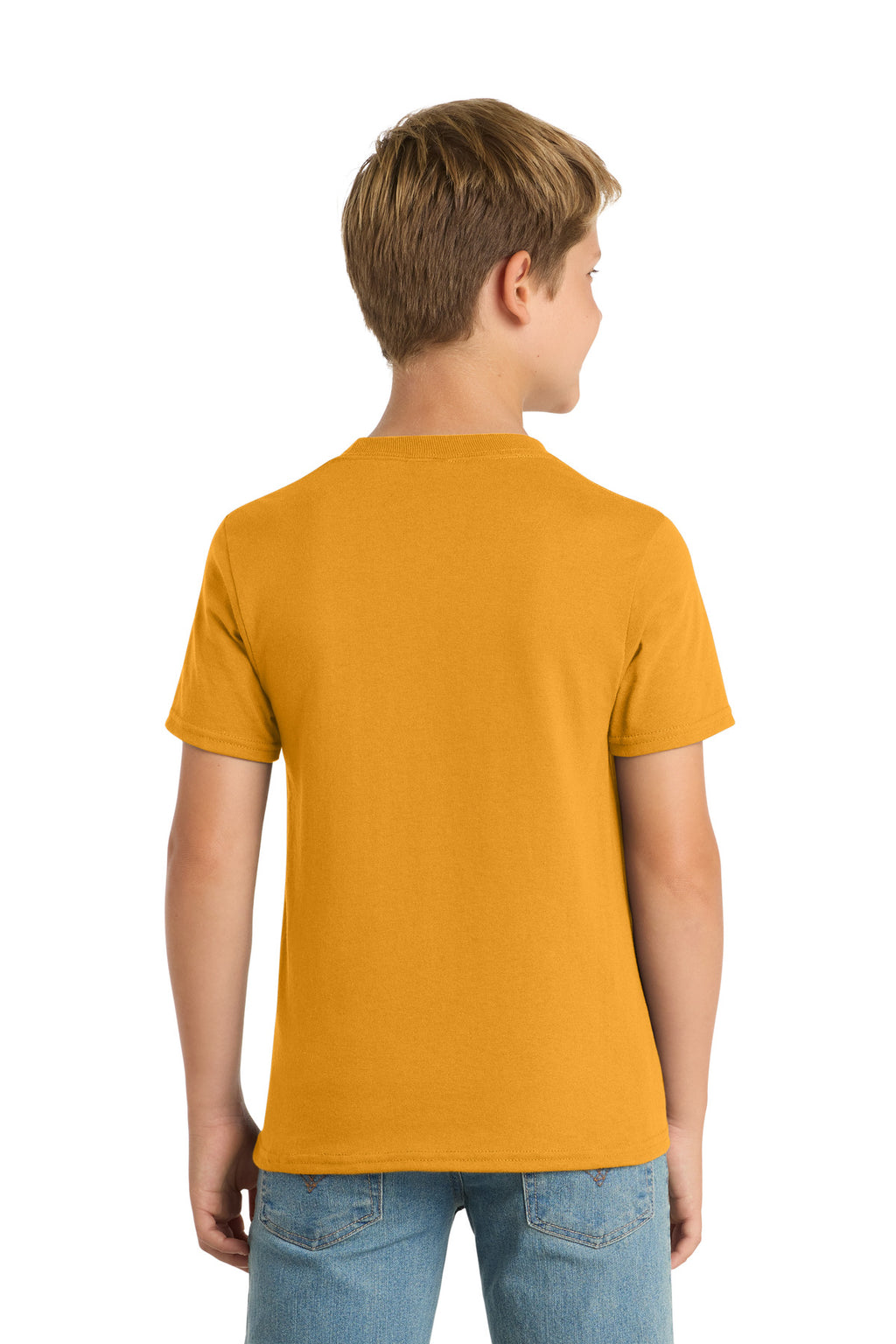Port & Co Youth Core Blend Tee. PC55Y - Gold - back