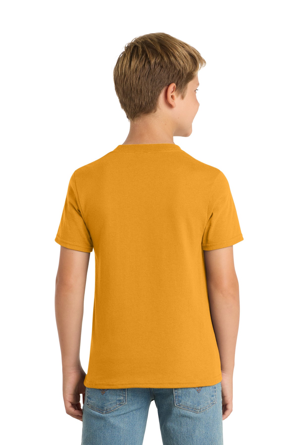 Port & Co Youth Core Blend Tee. PC55Y - Gold - back