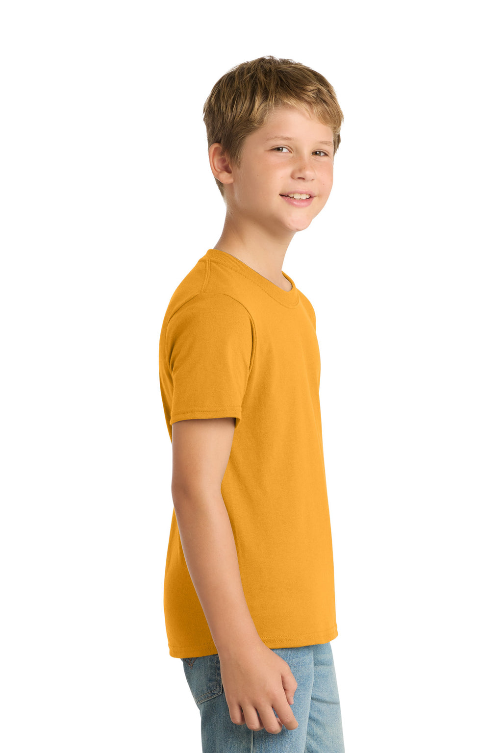 Port & Co Youth Core Blend Tee. PC55Y - Gold - side