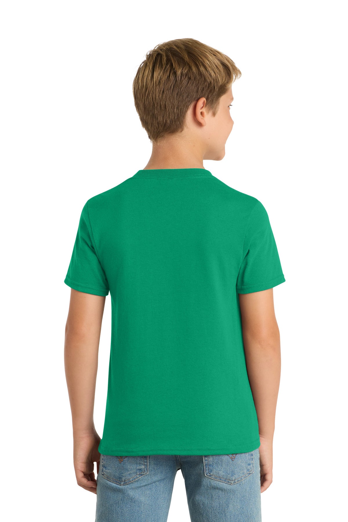 Port & Co Youth Core Blend Tee. PC55Y - Kelly - back