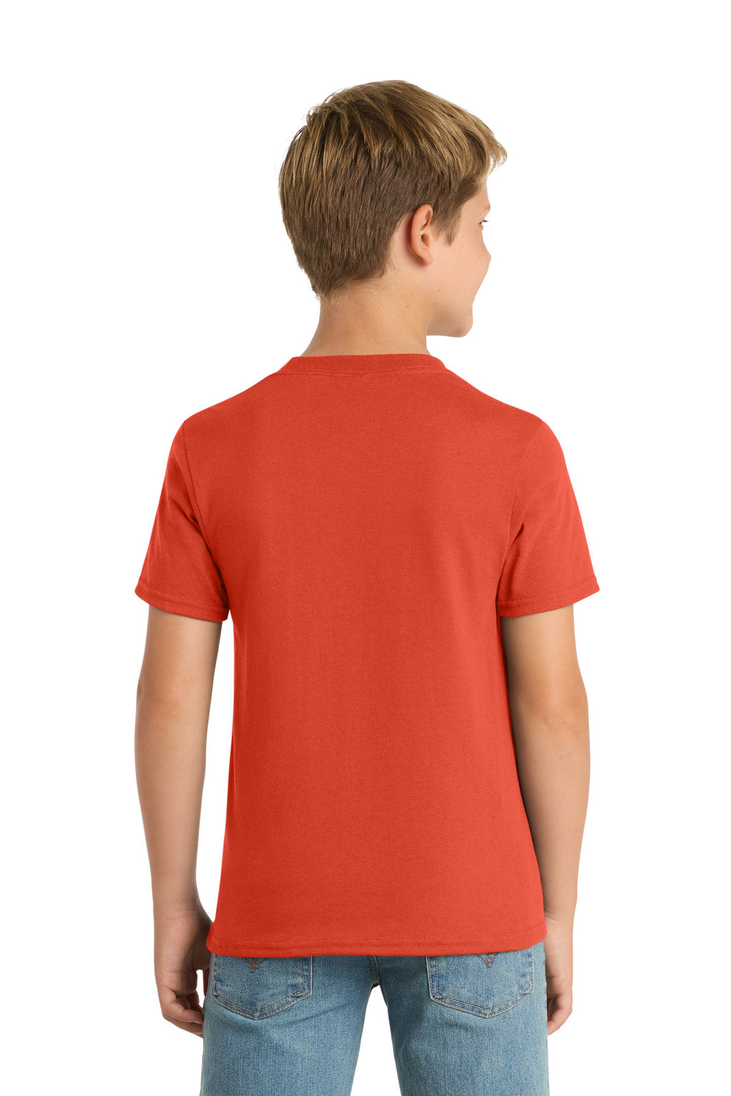 Port & Co Youth Core Blend Tee. PC55Y - Orange - back