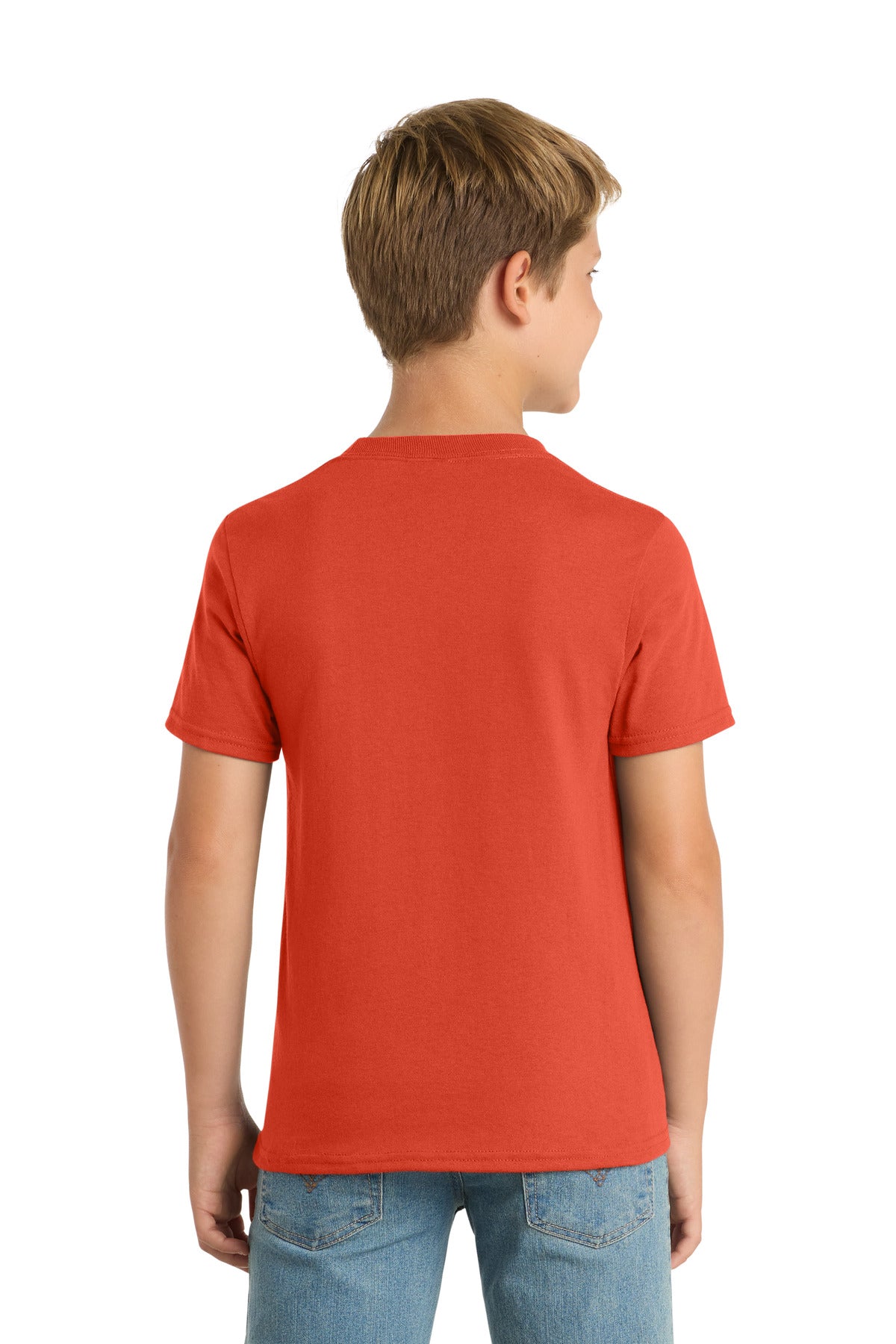 Port & Co Youth Core Blend Tee. PC55Y - Orange - back