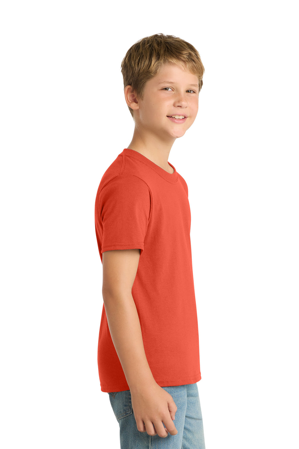 Port & Co Youth Core Blend Tee. PC55Y - Orange - side