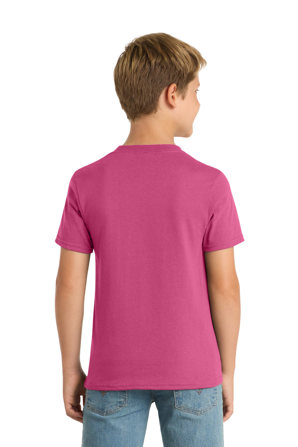 Port & Co Youth Core Blend Tee. PC55Y - Sangria - back