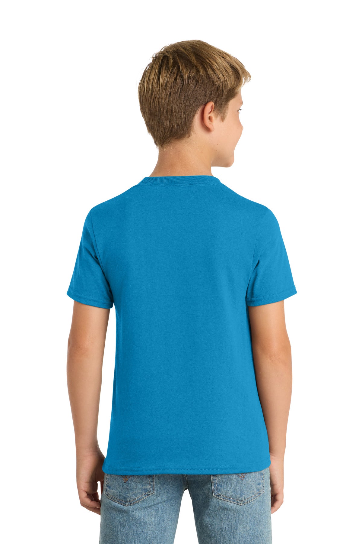 Port & Co Youth Core Blend Tee. PC55Y - Sapphire - back