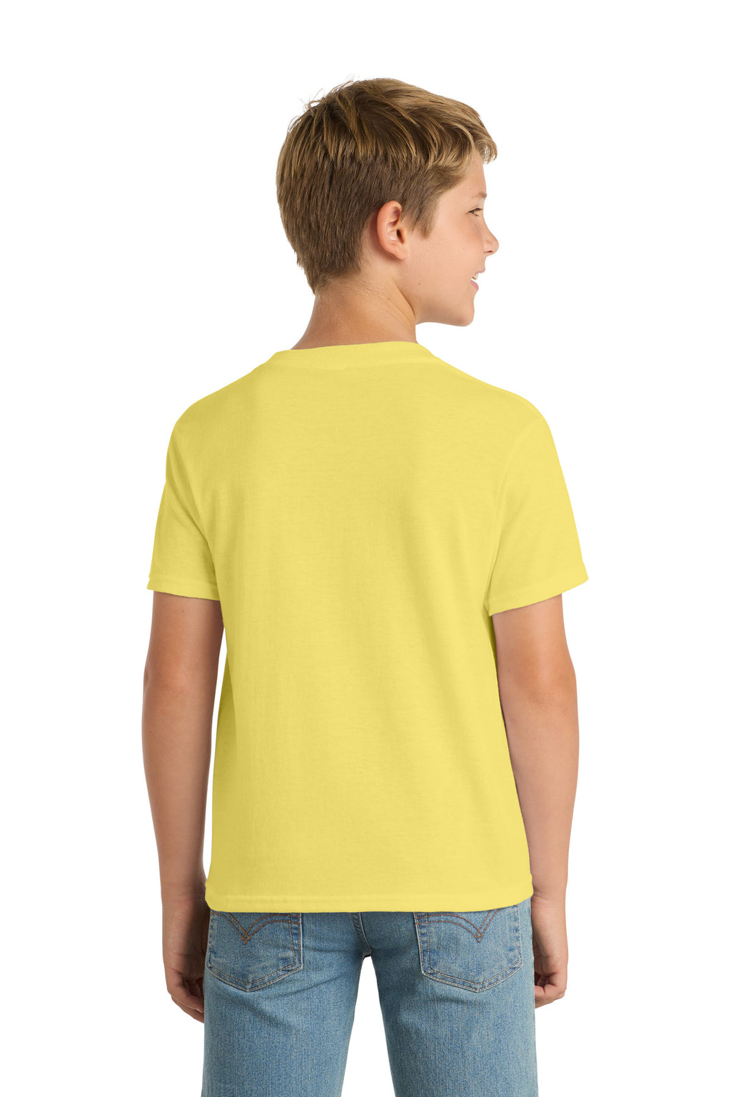 Port & Co Youth Core Blend Tee. PC55Y - Yellow - back