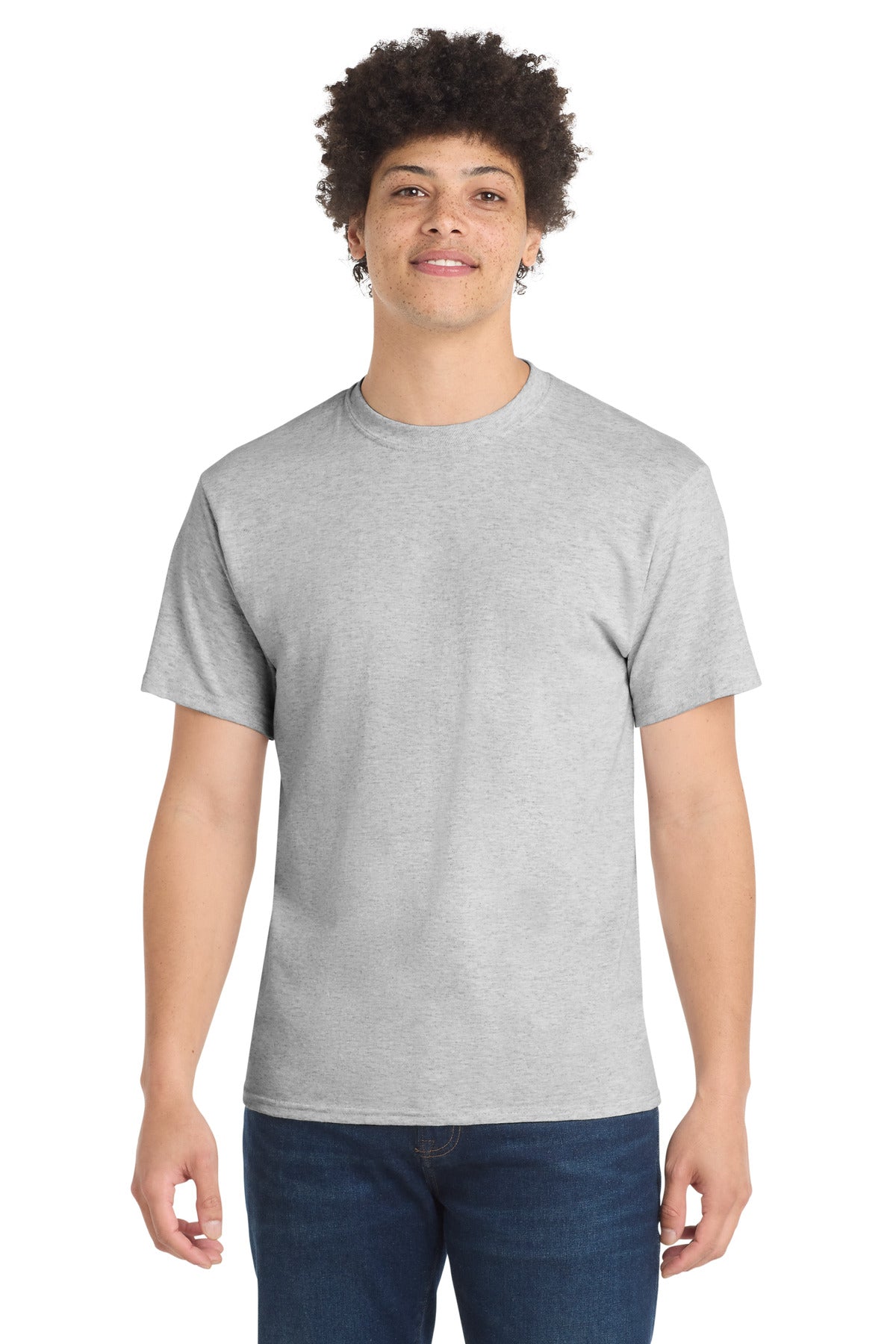 Port & Co Core Blend Tee. PC55 - Ash - front