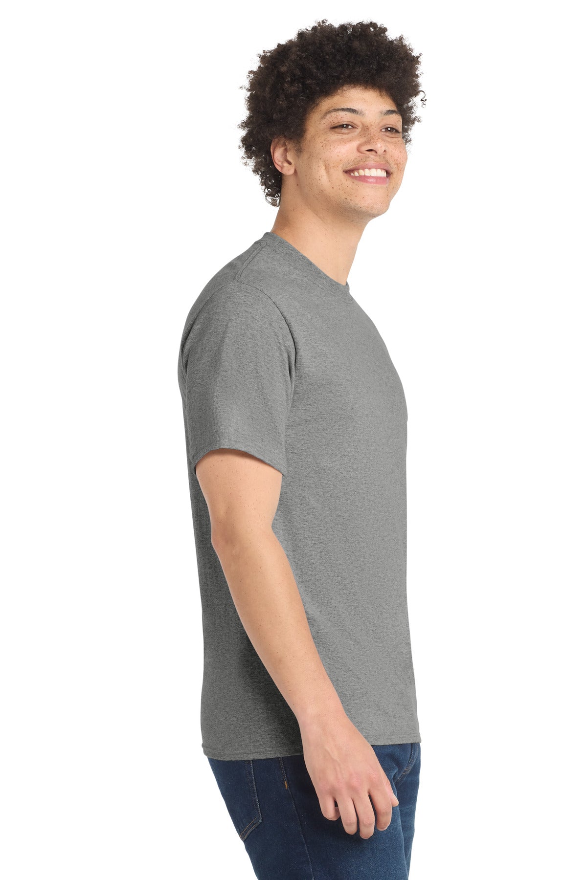 Port & Co Core Blend Tee. PC55 - Athletic Heather - side