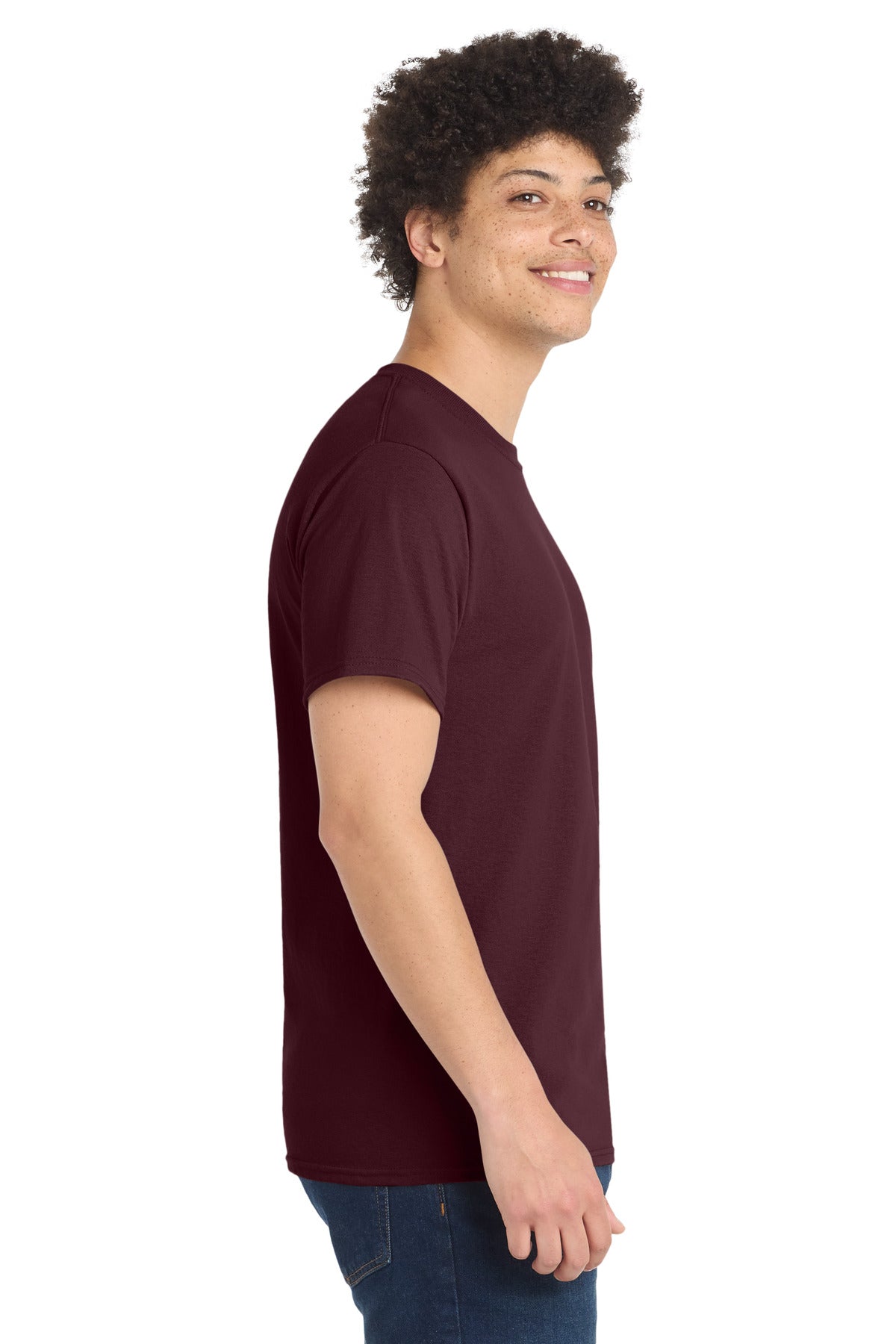 Port & Co Core Blend Tee. PC55 - Athletic Maroon - side