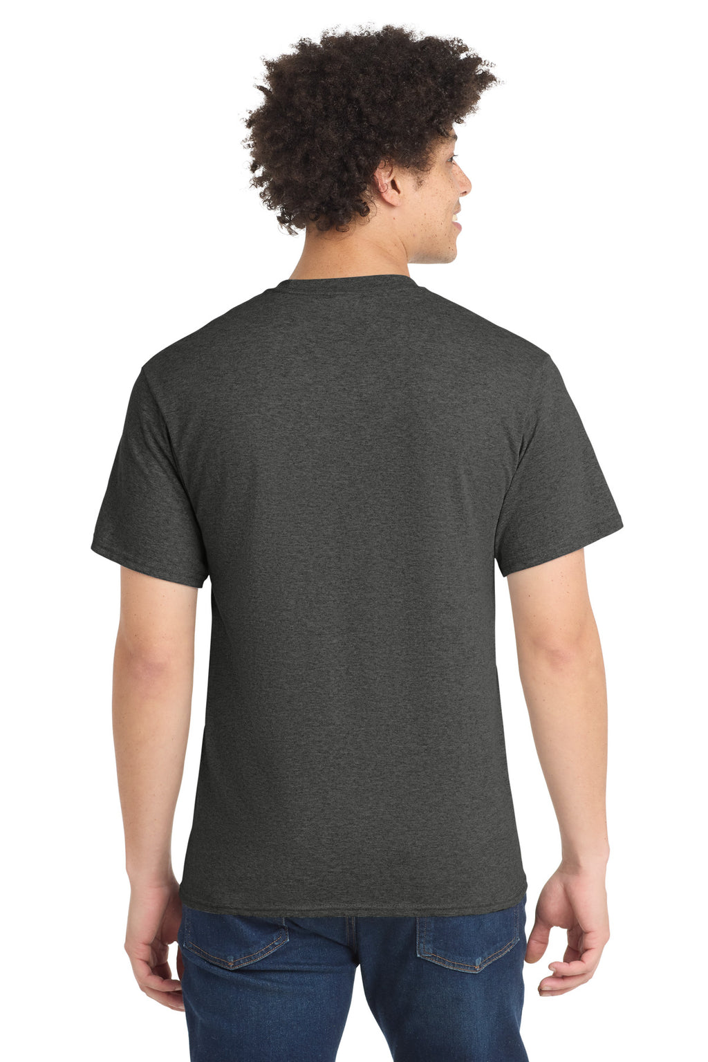 Port & Co Core Blend Tee. PC55 - Black Heather - back