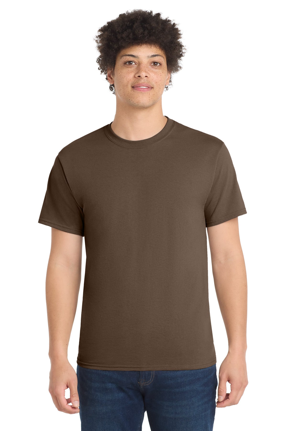 Port & Co Core Blend Tee. PC55 - Brown - front