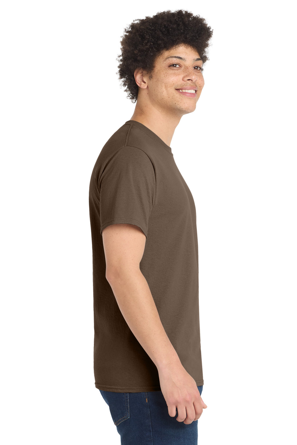 Port & Co Core Blend Tee. PC55 - Brown - side