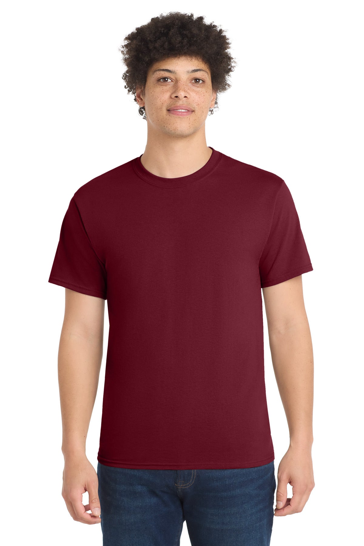 Port & Co Core Blend Tee. PC55 - Cardinal - front