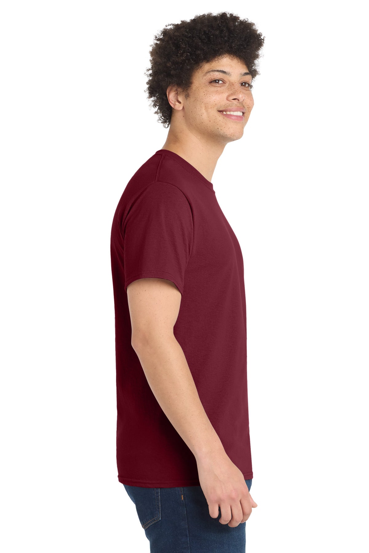 Port & Co Core Blend Tee. PC55 - Cardinal - side