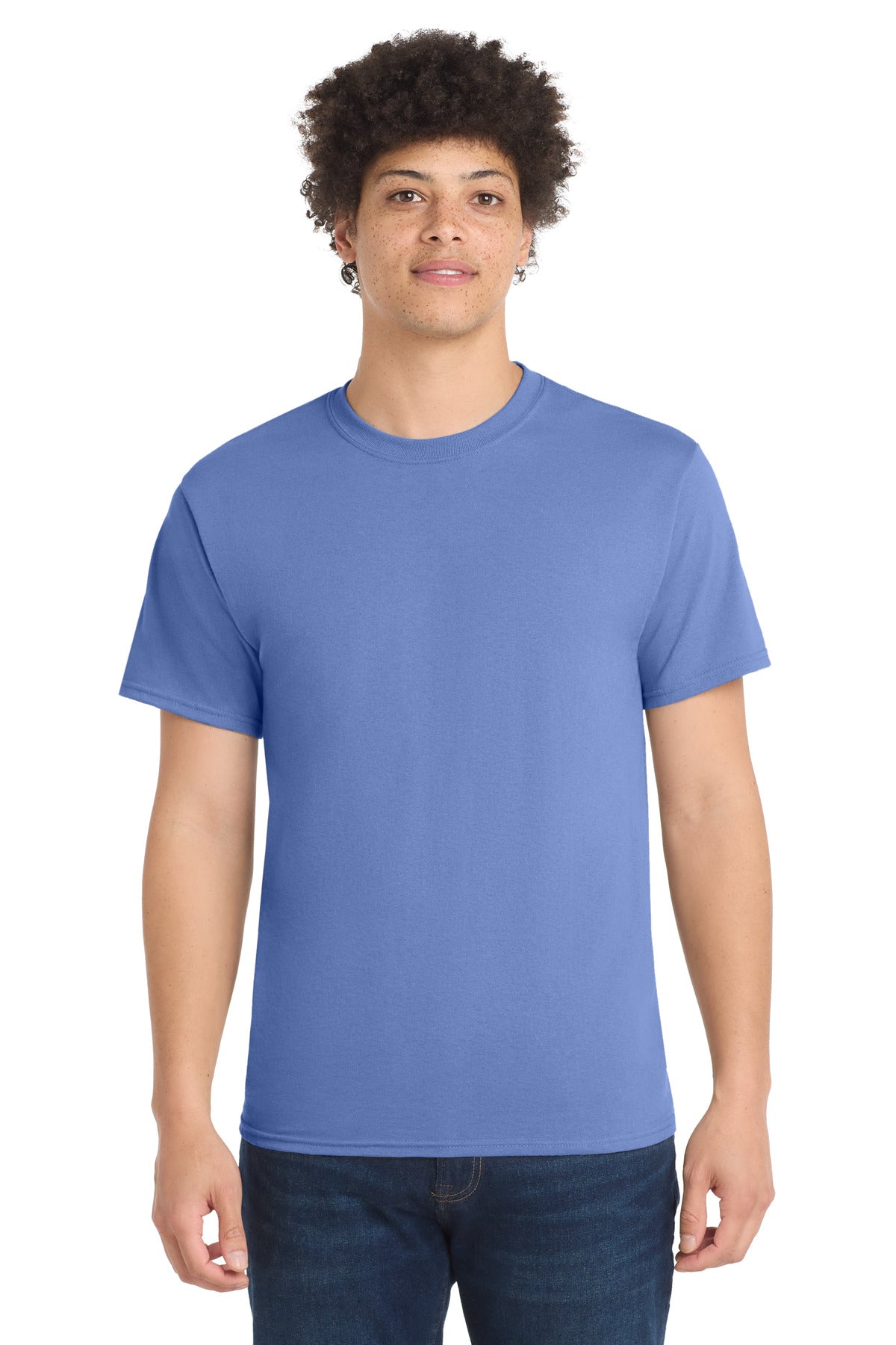 Port & Co Core Blend Tee. PC55 - Carolina Blue - front