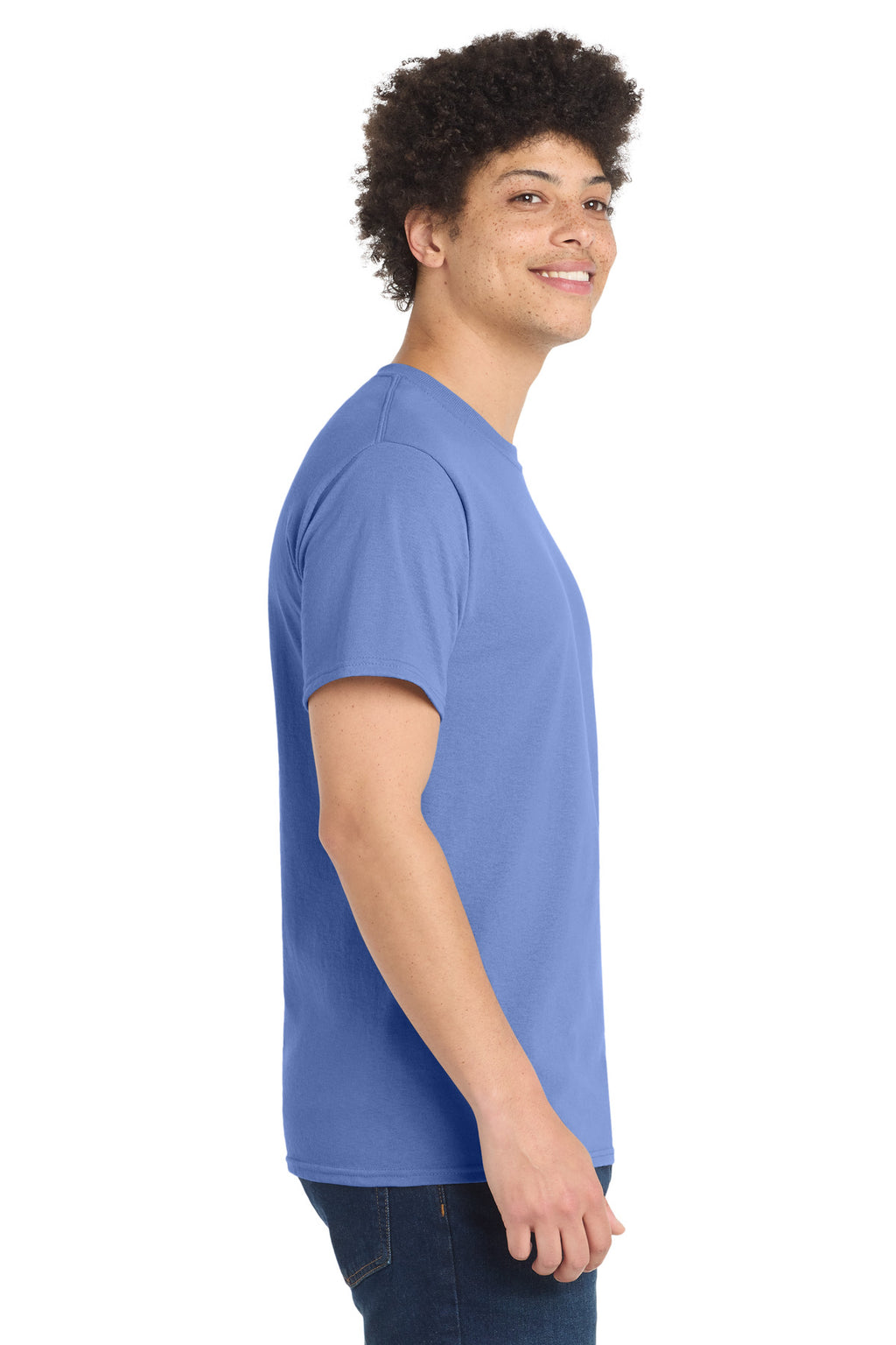 Port & Co Core Blend Tee. PC55 - Carolina Blue - side