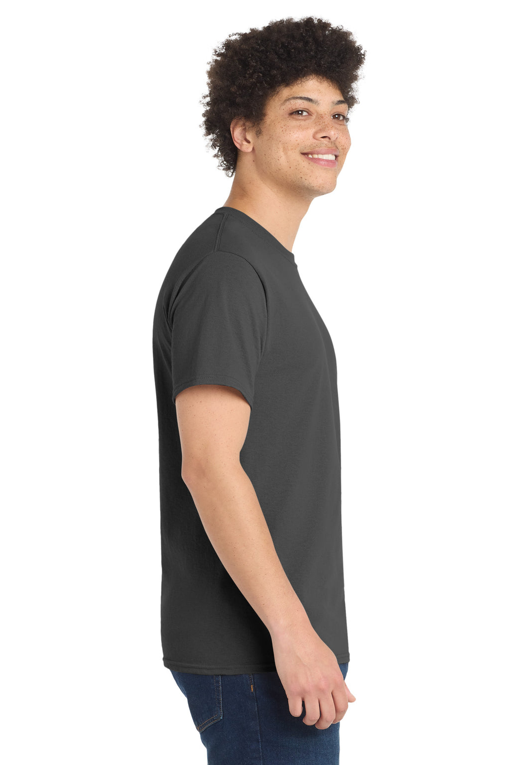 Port & Co Core Blend Tee. PC55 - Charcoal - side
