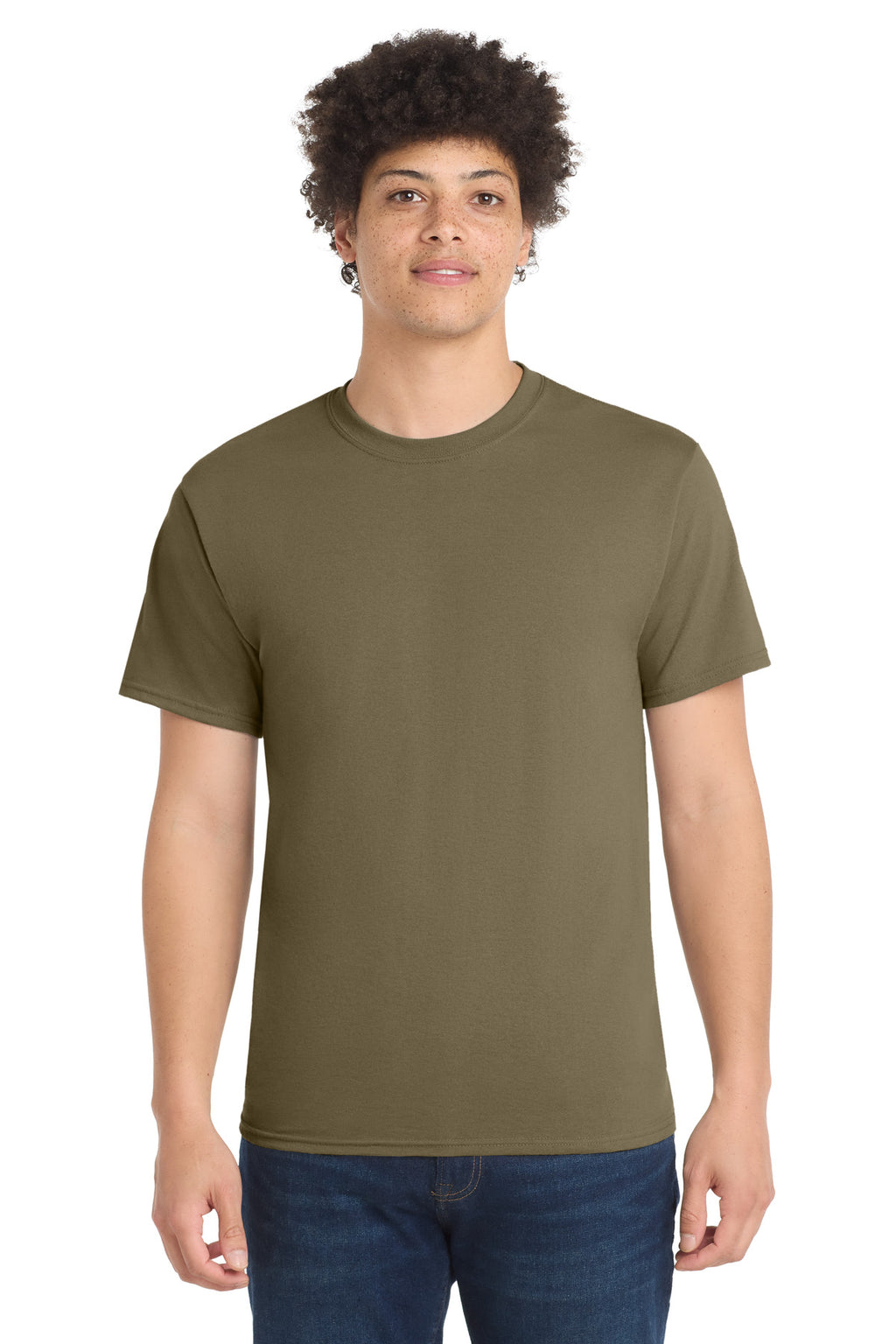 Port & Co Core Blend Tee. PC55 - Coyote Brown - front