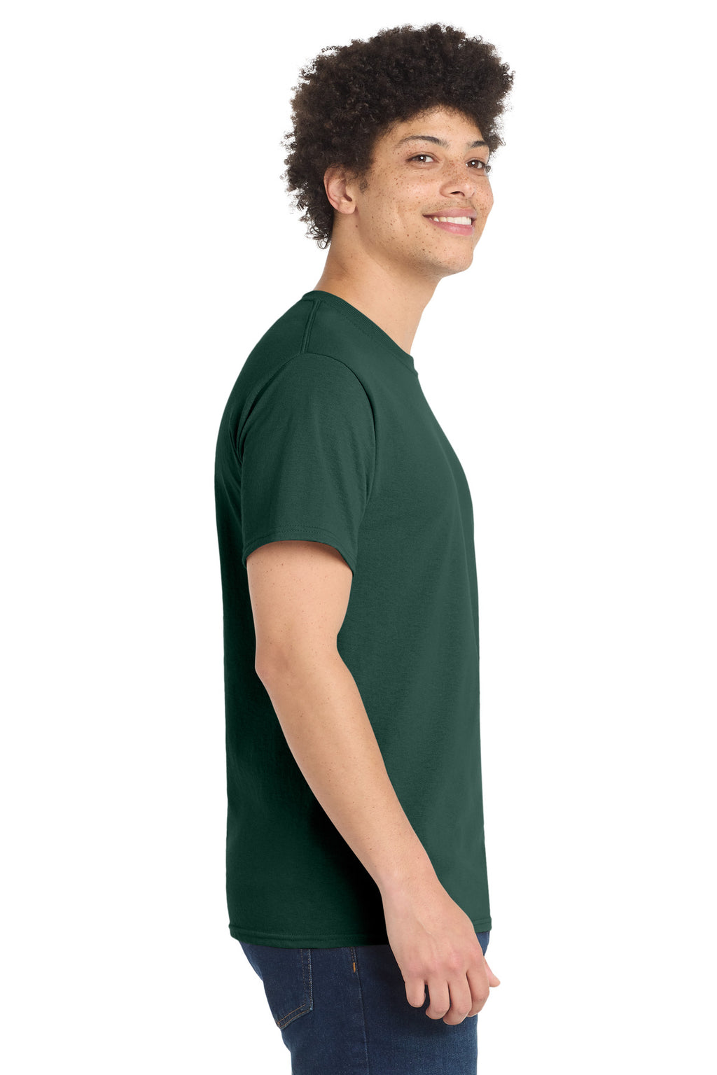 Port & Co Core Blend Tee. PC55 - Dark Green - side