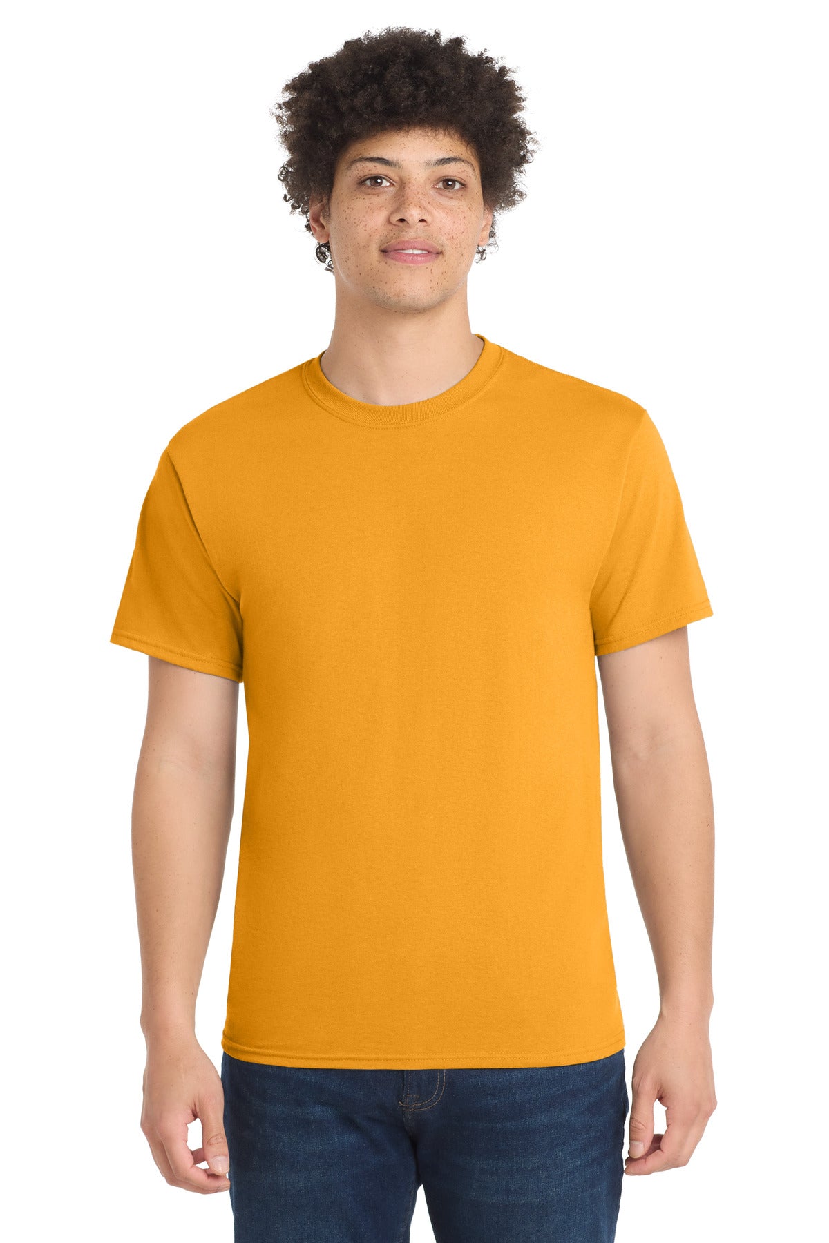 Port & Co Core Blend Tee. PC55 - Gold - front