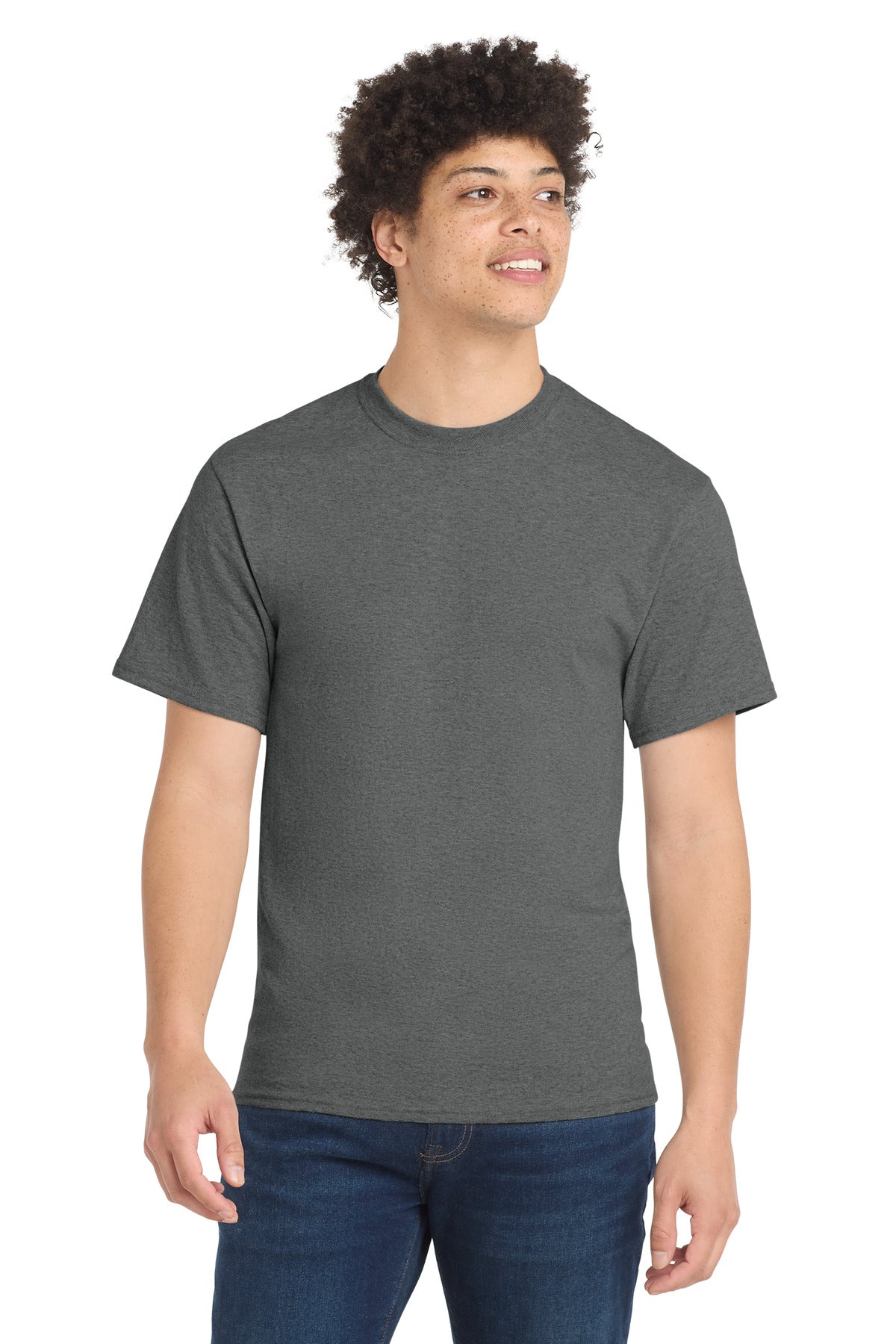 Port & Co Core Blend Tee. PC55 - Graphite Heather - front