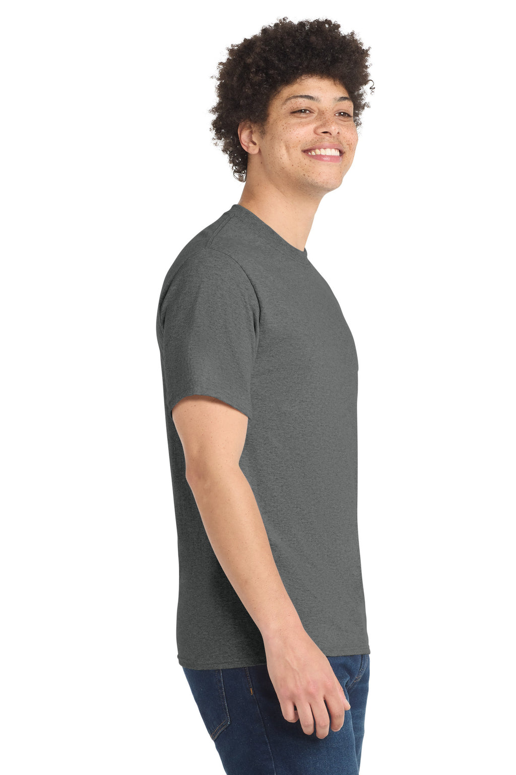 Port & Co Core Blend Tee. PC55 - Graphite Heather - side