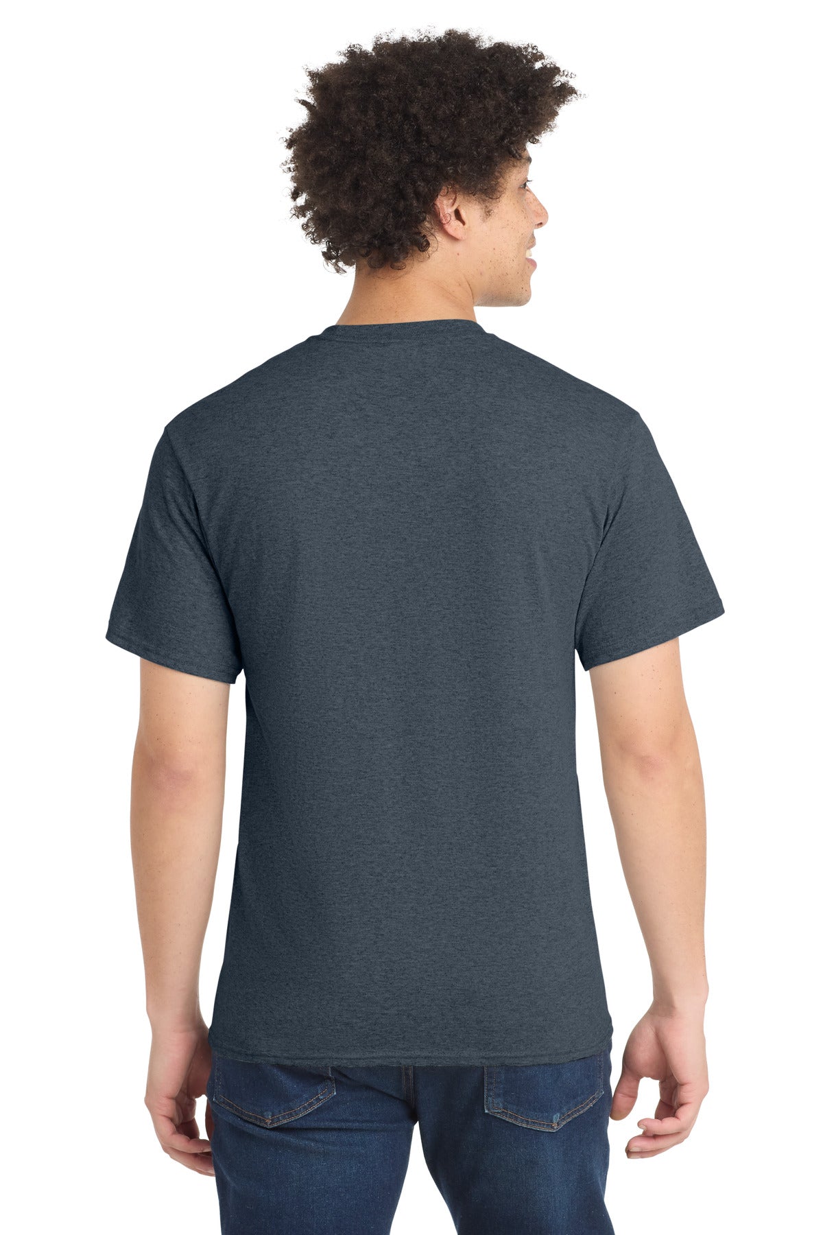 Port & Co Core Blend Tee. PC55 - Heather Navy - back