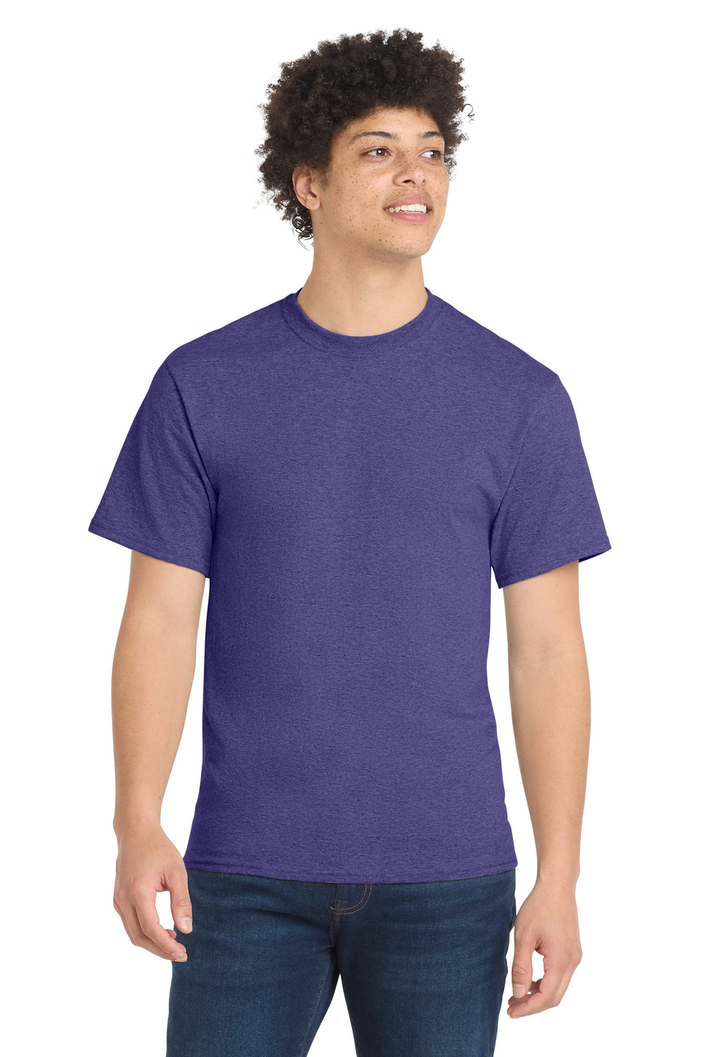 Port & Co Core Blend Tee. PC55 - Heather Purple - front