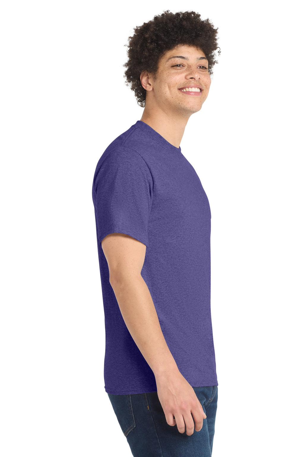 Port & Co Core Blend Tee. PC55 - Heather Purple - side