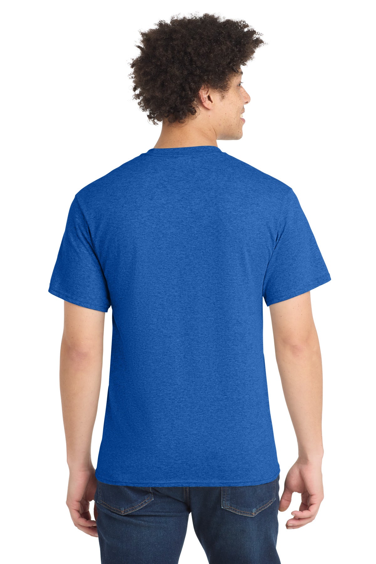 Port & Co Core Blend Tee. PC55 - Heather Royal - back