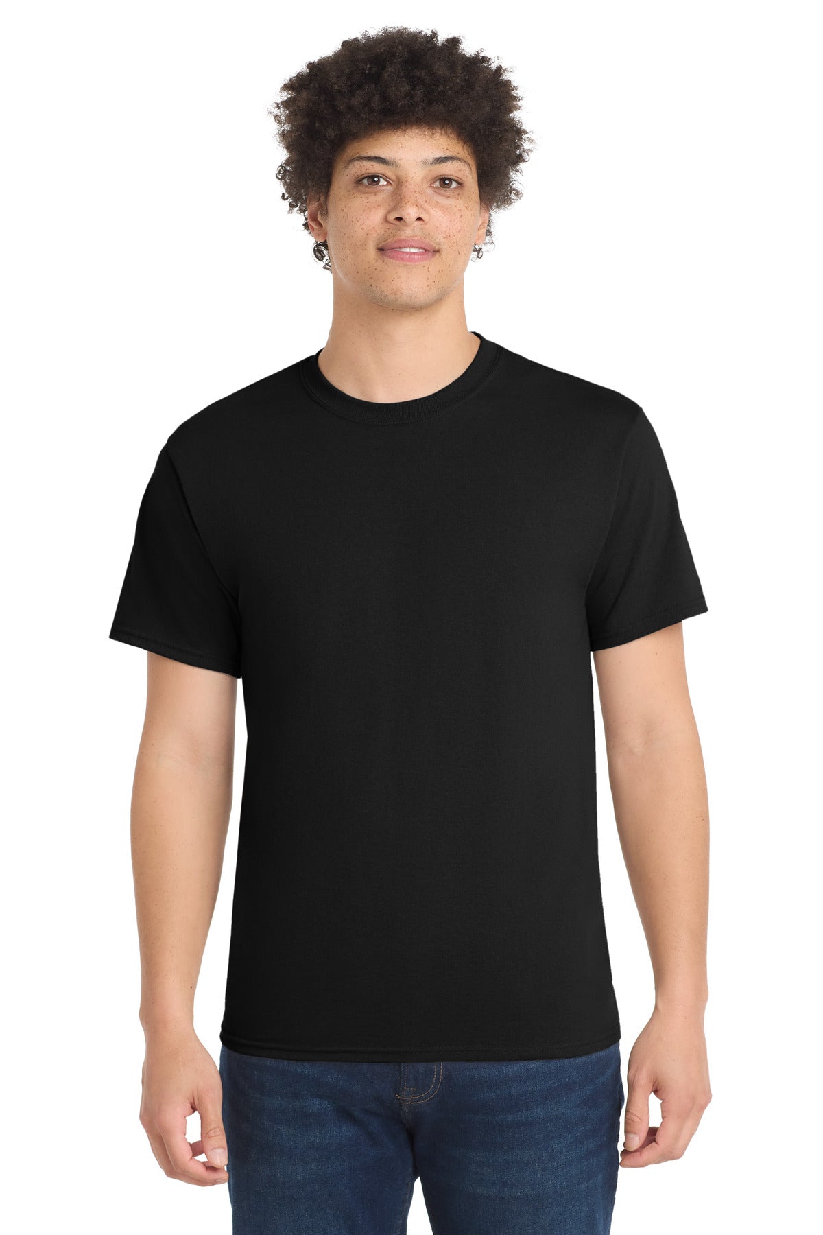 Port & Co Core Blend Tee. PC55 - Jet Black - front
