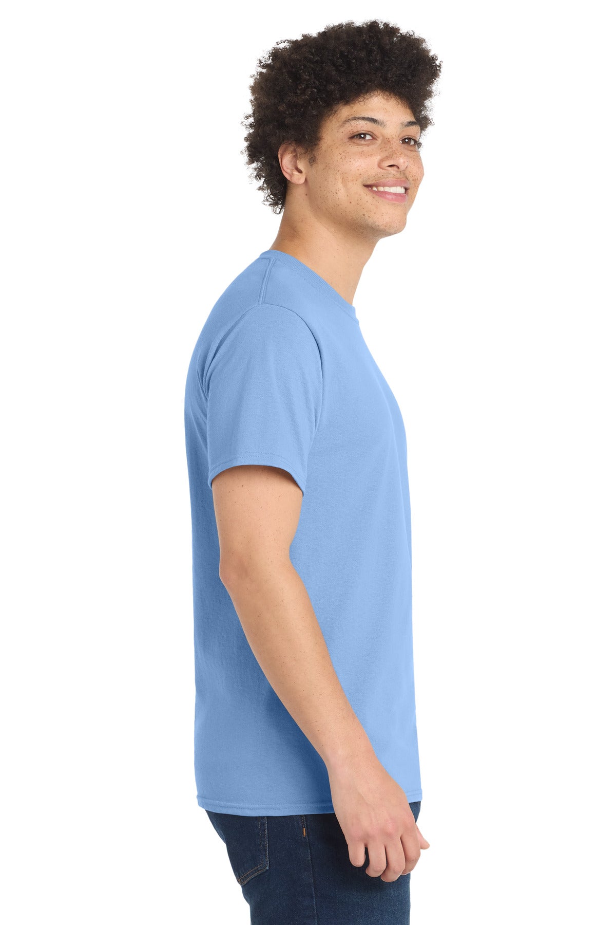 Port & Co Core Blend Tee. PC55 - Light Blue - side
