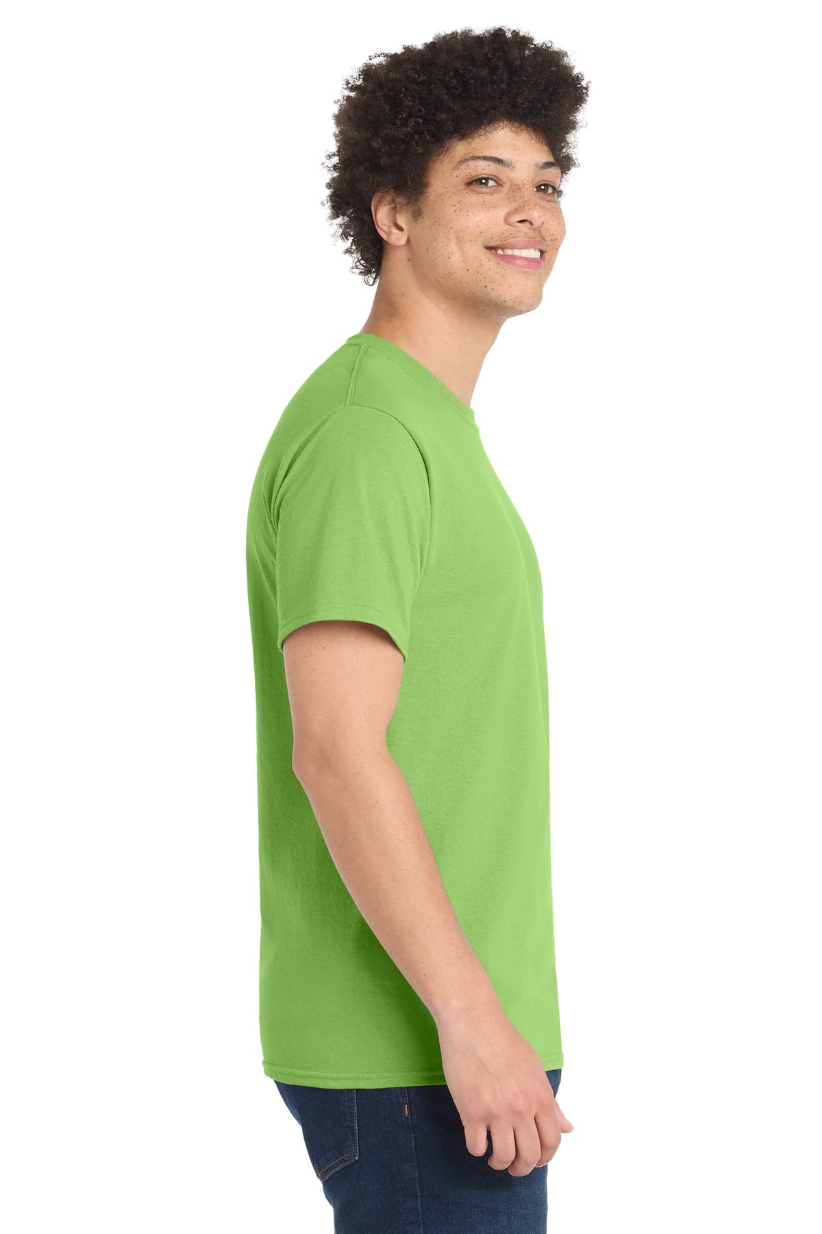 Port & Co Core Blend Tee. PC55 - Lime - side