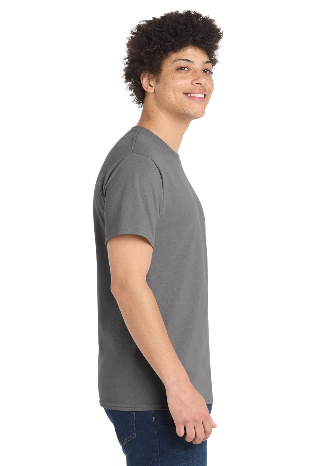 Port & Co Core Blend Tee. PC55 - Medium Grey - side