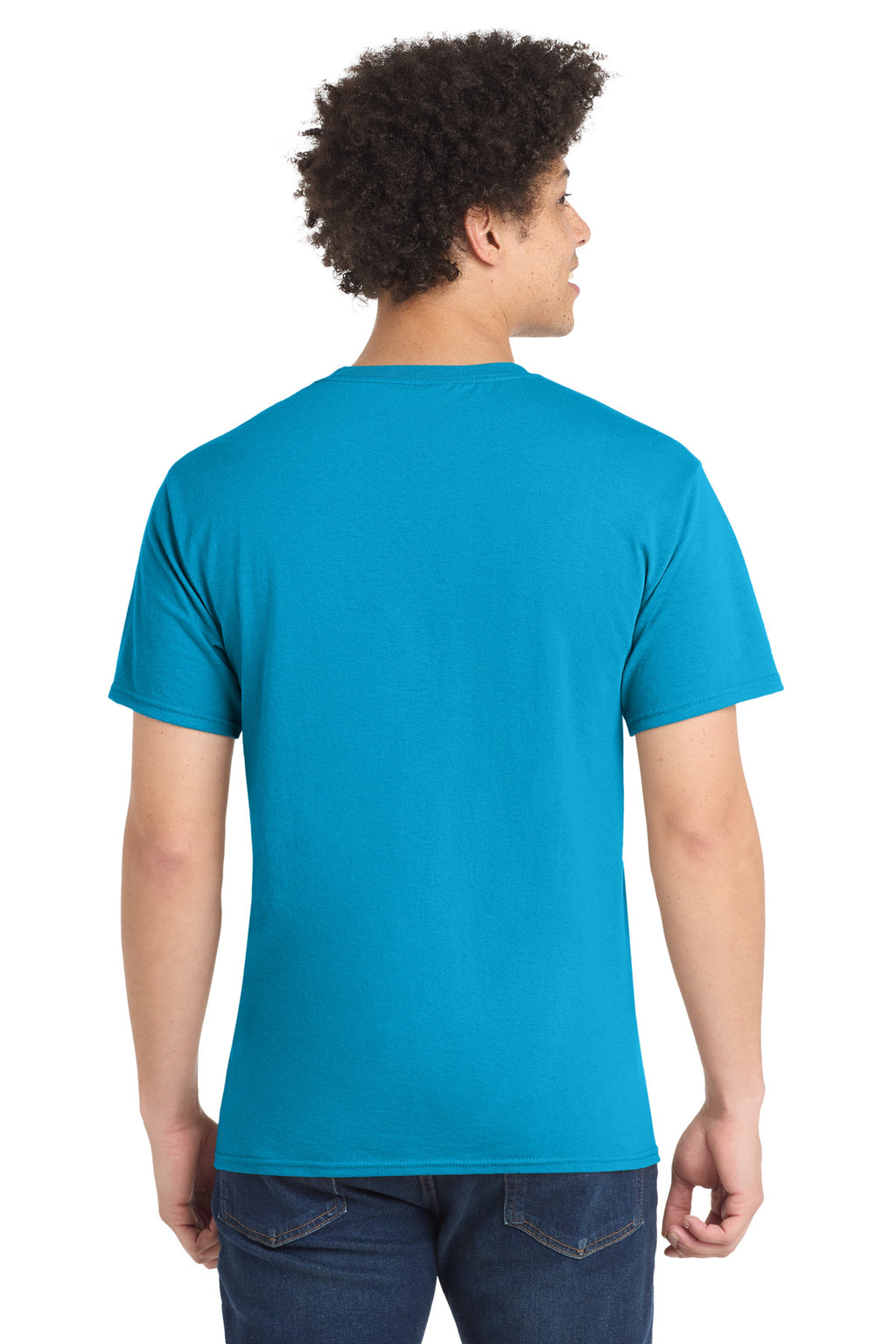Port & Co Core Blend Tee. PC55 - Neon Blue - back