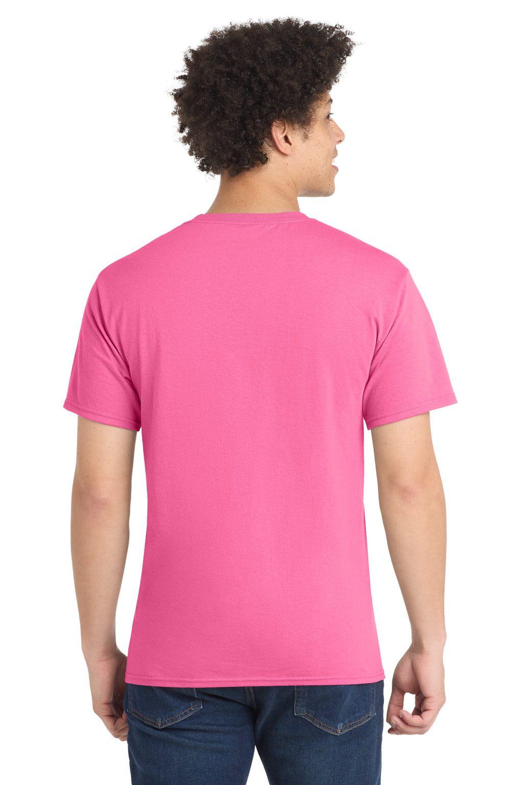 Port & Co Core Blend Tee. PC55 - Neon Pink - back