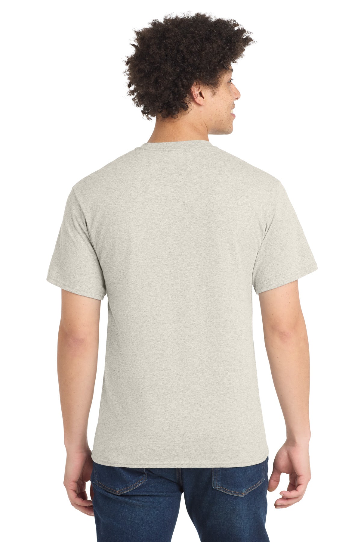 Port & Co Core Blend Tee. PC55 - Oatmeal Heather - back