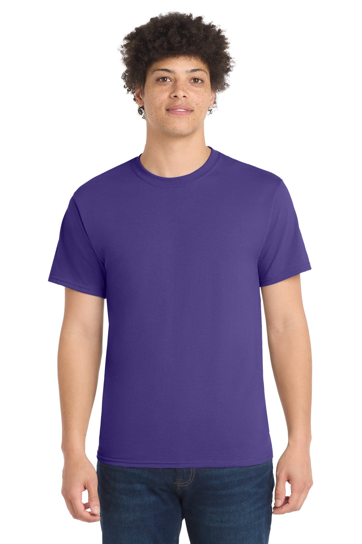 Port & Co Core Blend Tee. PC55 - Purple - front
