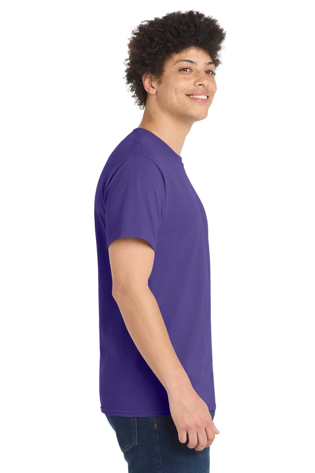 Port & Co Core Blend Tee. PC55 - Purple - side
