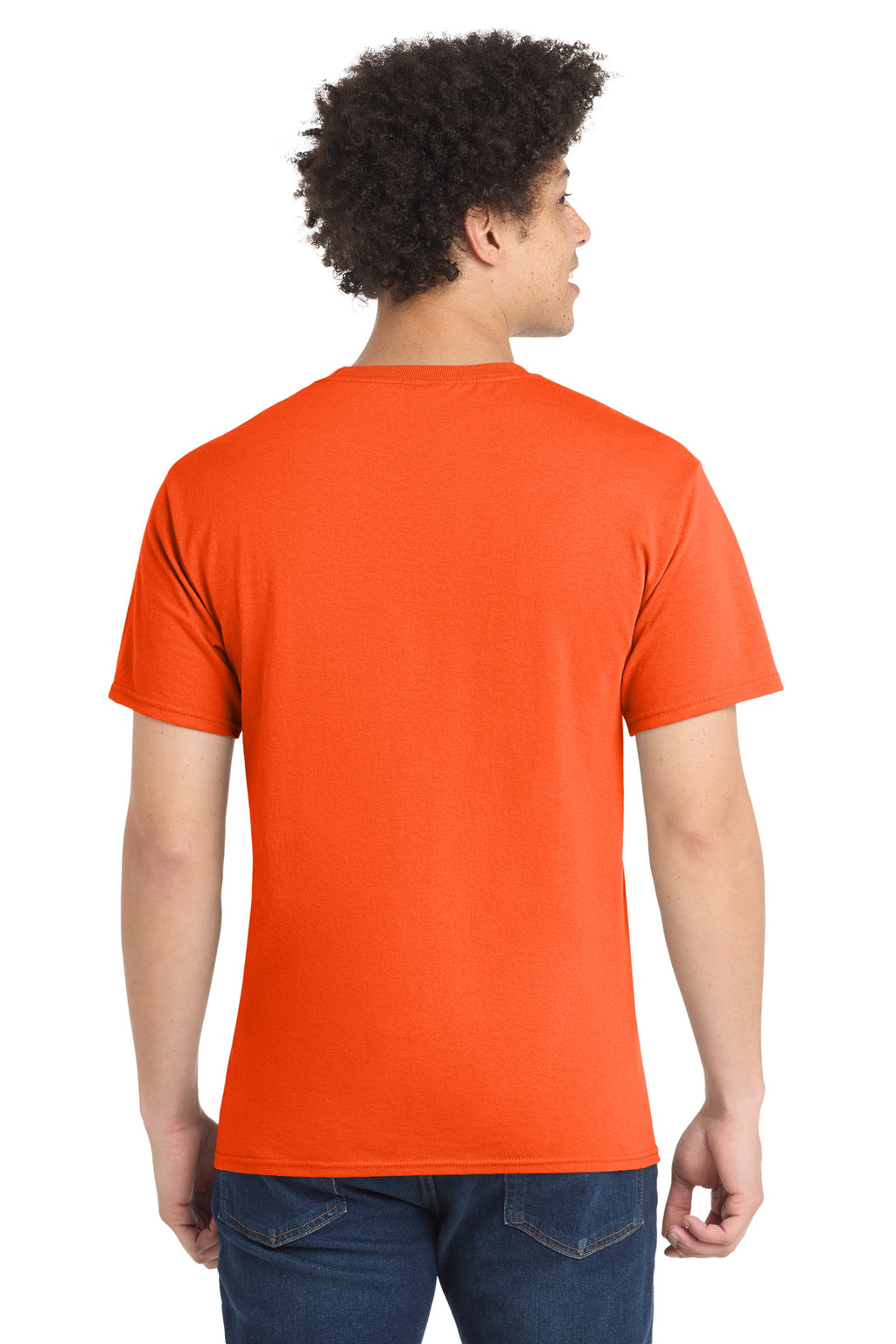 Port & Co Core Blend Tee. PC55 - Safety Orange - back
